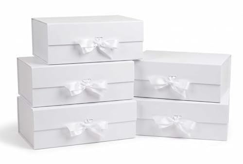 Boîtes cadeau aimantées blanches pour coffrets de naissance et grands cadeaux - 2
