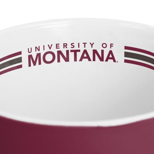 Image of Logo Brands NCAA Montana Grizzlies 15 oz Stripe Coffee Mug - Vintage Team Logo, Inside Print & Stripes, Microwave & Dishwasher Safe- Great Gift For Fans & Alumni