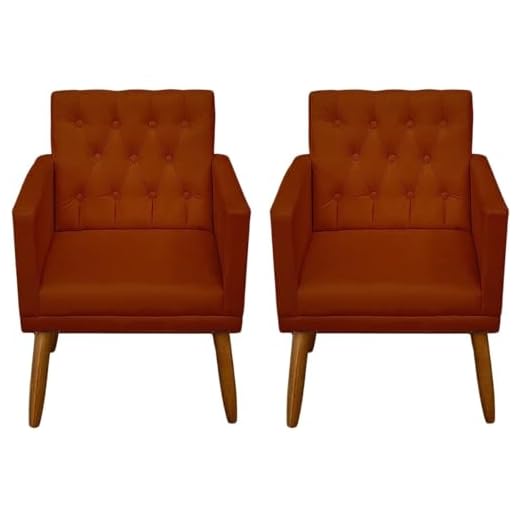 Kit 2 Cadeiras para Sala de estar Recepção Alto padrão reforçada (Terracota)