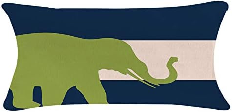 Decorative Throw Pillow Covers 12 x 20 Inch Double Side Design,ZUEXT Set of 6 Geometric Cotton Linen Indoor Outdoor Pillow Case Cushion Cover for Car Sofa Home Decor(Navy Pear Green New Living Series)