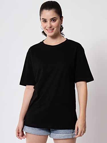 Image of FUNDAY FASHION Women Cotton Half Sleeve Printed Oversized Relaxed Fit T-Shirts /Girls (Pack Of 2)