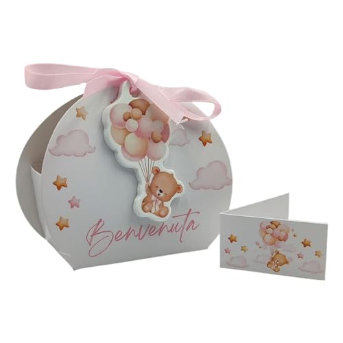 PV Grafik® 24PZ Scatola Portaconfetti Personalizzata, Scatole Bomboniere Femmina, Bimba,
