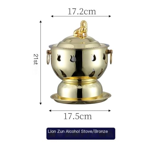 Olla chafing de alcohol pequeña acero inoxidable oro miniatura 2