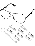 PapaViva Lot de 4 paires de vis à branches de rechange pour lunettes de soleil Ray Ban RB8313/RB3483/RB3364/RB3549/RB3569/RB3445/RB3198 – Argent (Phillips plats)