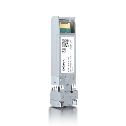 Image of 10Gtek 25G SFP28 SFP+ Transceiver, 25GBase-LR Duplex LC SMF Optical Module for Cisco SFP-25G-LR-S, 1310nm, DDM, up to 10km