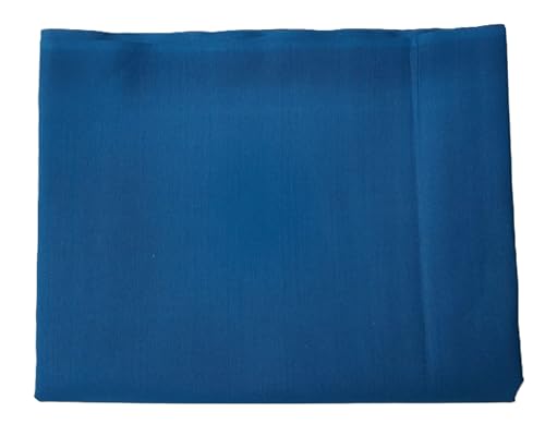 Image of Pure Cotton Poplin Unstitched Fabric 2.2 Meters x 32 Inches Solid Colour Cloth Material for Women's Saree Skirts, Petticoats, Pyjamas, Patiyala Pants, Salwar Etc. (Peacock Blue)