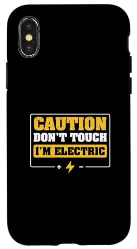 ���� Don't Touch I'm Electric Funny Electrical Engineers �X�}�z�P�[�X iPhone X/XS �p