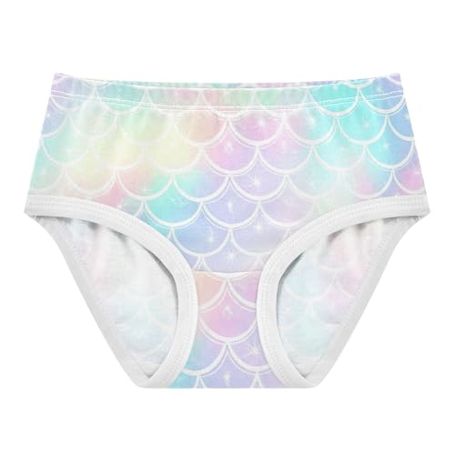 Cotton Girls Underwear Toddlers Pastel Mermaid Scales Little Girl Panties Artistic Kids Briefs Undies 2t