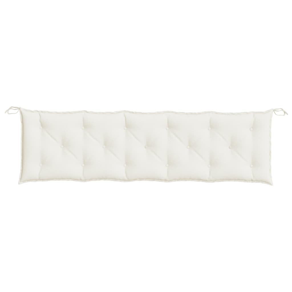 Set 2 Cuscini Panca Giardino 180x50 cm Crema Mélange Tessuto