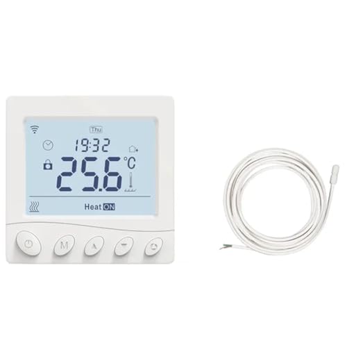 Oiqippnbv Tuya WiFi Termostato Controlador de Temperatura Agua/Calefacción Eléctrica por Suelo Radiante Caldera de Gas Control por Aplicación (B)