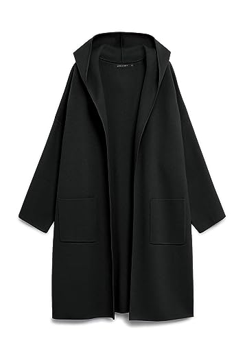 MEROKEETY Long Hooded Cardigan Sweaters for Women Oversized Open Front Coatigan Lady Jacket Coat Pockets