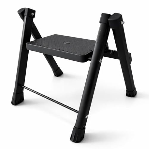 Image of PROHOME Steel Ladder for Home 1 Steps Foldable with Anti-Skid Wide Steps (30cm x 20cm) | 1 Step Ladder for Home Use with D-Shape Rods | Secure Lock | 150 Kg Capacity Folding Ladder | 5 Year Warranty