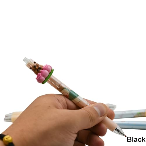 6 bolígrafos de gel Maydahui Capybara tinta negra miniatura 5