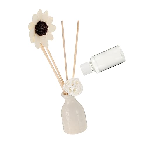 CORHAD Difusor De Aroma Sin Fuego con Jarrón Cerámico y Flor Artificial Purificador De Aire para Hogar y Aromaterapia con Aceite Esencial De Lavanda para Salón y Dormitorio