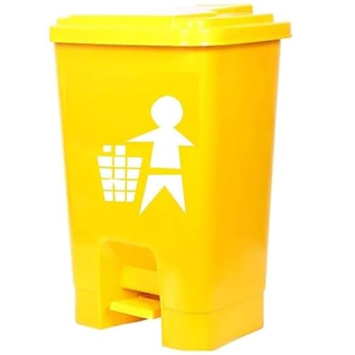 Image of 16L Yellow Biomedical Waste Pedal Dustbin for Hospitals, Clinics, Labs - Durable Plastic Hands-Free Hygiene Bin with Lid, Includes 5 Free Biohazard Bags