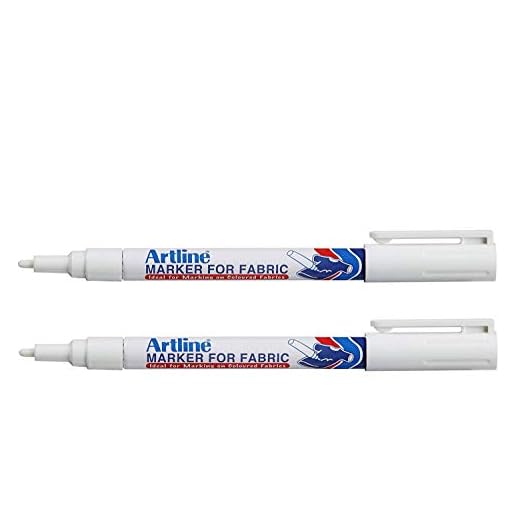 Artline White Permanent Fabric Markers pen for clothing (2 Markers)