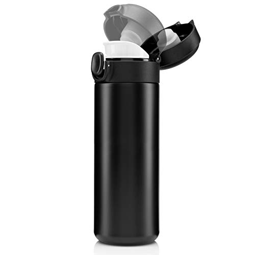BOHORIA® Coffeeholic Grande (450 ml) - Taza térmica de café para llevar | Perfecto como taza de café para llevar - Vaso térmico para escuela, universidad o deporte | Taza de viaje (tinta) Cover