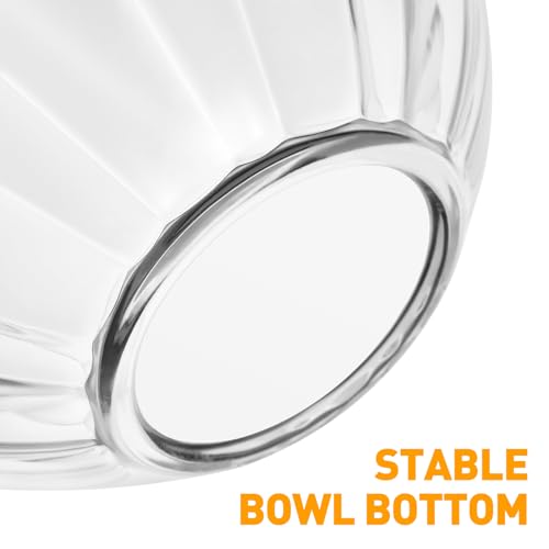 DOITOOL Acrylic Round Clear Salad Bowl - 17cm Lotus Design Serving Bowl for Fruit, Vegetable, Dessert, Snack - Lightweight, Reusable, and Elegant for Parties, Picnics, Weddings, Bbqs - Image 4