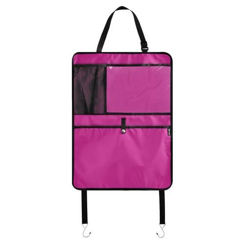 ODAWA Medium Violet Red Car Kick Mats with Pockets Protector, Back Seat Covers