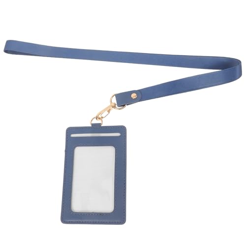 Porta tarjeta de identificación azul para doctores y trabajadores con cordón seguro