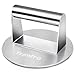 Yepnfro Presse à Hamburger en Acier Inoxydable,14cm Presse à Galettes Antiadhésive Pour Smash Burger, Bacon, Steaks, Pâte et Grillades en Plein Air, Presse Burger Professionnel Lavage en machine(Rond)