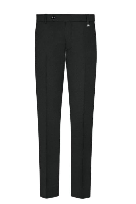 french crown Piano Gray Houndstooth Textured Wool Rich Pant-picture-33