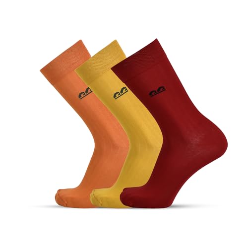 Image of The Sock Street Bamboo Crew Socks for Men Combo | Full Calf Length Premium Bamboo | Odour-Free, Breathable & Durable | Cushioned Base & Anti-bacterial | 3X Softer than Cotton Socks | Pack of 3