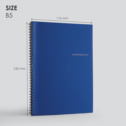 Image of myPAPERCLIP NeoWiro B5 Spiral Ruled Notebook | 160 Pages, 80 GSM, 250 GSM Soft Cover, B5 (6.93 x 9.84 in) | Wiro Bound | Blue