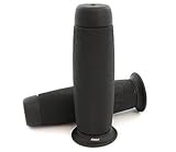 Rebel Motorcycle Grips - Black - 7/8' Bars - Cafe Racer Bobber Tracker Chopper