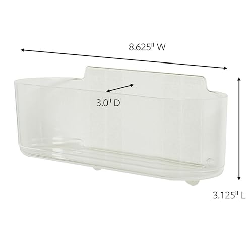 Command Large Caddy, Clear, with 4 Clear Indoor Strips, Organize Damage-Free