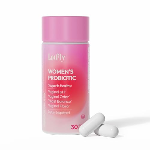 LOTFLY Vaginal Probiotics for Women 100 Billion CFU with Cranberry Extract for pH Balance & UTI Support, Plus Prebiotics & Lactobacillus, Triple Action for Vaginal, Urinary & Gut Health, 30 Capsules