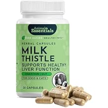 Animal Essentials Milk Thistle for Dogs & Cats - Liver Support, Milk Thistle 150mg, Silymarin, Liver Supplement, Herbal Capsules, Organic Human Grade Herbs, Veterinarian Recommended - 30 Count