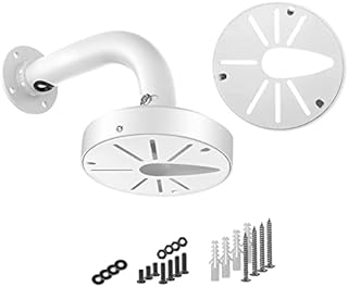 WiTi 6 inch Base Wall Mount Bracket for Dome Cameras IP CCTV,Cable Management Junction Box Universal Pole Mounting Holder Security Surveillance Systems,Metal Solid Robust Base Powder Spray Coating