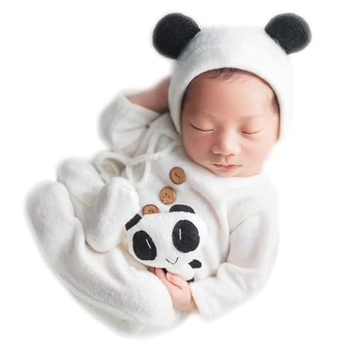 Image of Fashion Newborn Boys Girls Baby Photo Shoot Props Outfits Crochet Clothes Long Tail Hat Pants Photography Props
