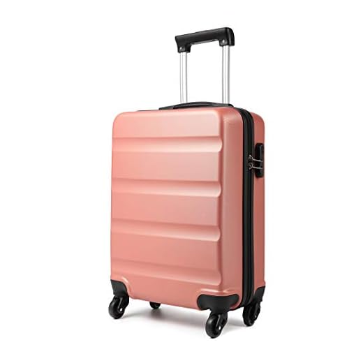 Kono Maleta para Equipaje de Cabina Ligera Trolley de ABS con Ruedas de 55 x 38 x 20 cm (Rosa Oro, S(55cm-33L))