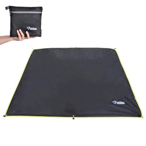 TRIWONDER Tarp Ultra Léger Tapis de Sol Camping Bâche de Tente Anti-Pluie Auvent Imperméable pour Randonnée Pique-Nique Plage (B - Noir, L - 240 x 220 cm)