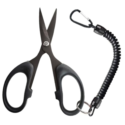 MUELODSIC Tijeras Portátiles para Pesca con Recubrimiento de Titanio Cortador para Línea Trenzada y Sedal Herramienta Multifuncional para Aparejos y Pesca Mar Diario y Fácil Manejo