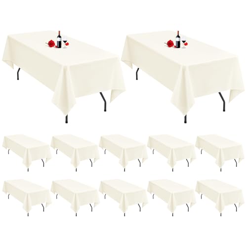 MTREO Cream Polyester Tablecloth 60 x 102 Inch