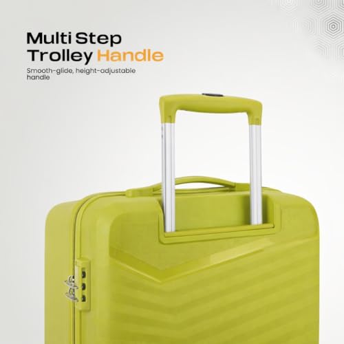 Image of Kamiliant by American Tourister Rock-Lite Small 55 Cm Cabin Hard Sided Trolley Bag for Men & Women, Suitcase 35L for Travel with 3 Digit Combination Lock - Cress Green