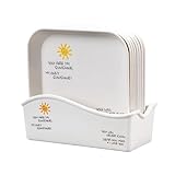 Genérico Plato for escupir Huesos, 8 Piezas, Plato for Pastel de Frutas con Base, vajilla melamina Apta for lavavajillas, Juego Basura for Mesa pequeña(Sunny Square)