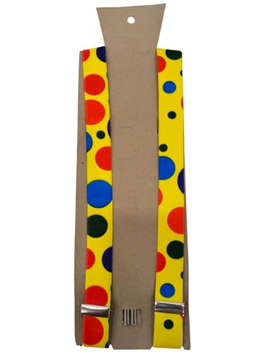 Image of BookMyCostume Adjustable Elastic Y-Back Style Unisex Suspenders in Joker Look for Kids & Adults - Fancy Dress Costume Accessory with Strong Metal Clips