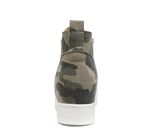 Image of Soda Taylor Hidden Wedge Sole Booties Ankle Heels Sneaker Shoes Side Zipper
