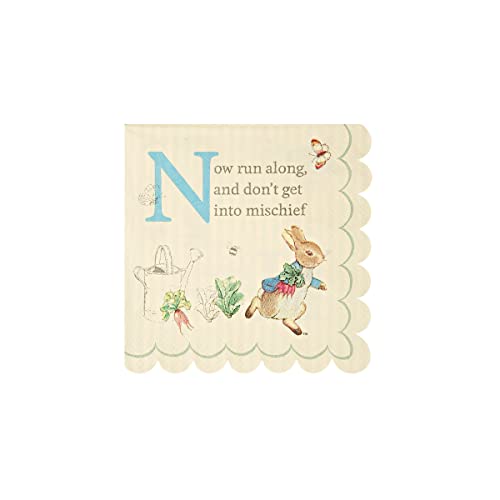 Meri Meri, Peter Rabbit Scallop Edge Napkins, Birthday, Party Decorations - Small