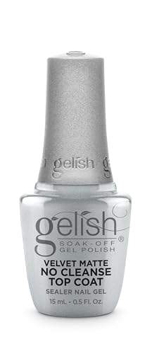 Gelish No Cleanse Matte Top Coat 15ml – Dual-Finish Gel Top Coat for Nails, No Wipe High-Gloss or Matte Effect, Long-Lasting 21-Day Wear, Non-Yellowing (Cleanse Matte Top Coat, 0.5 Fl)