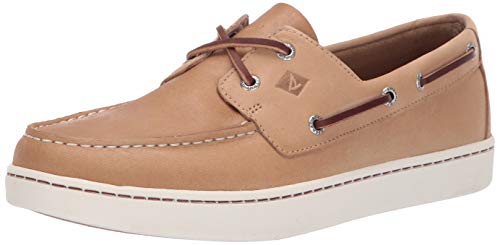 Sperry Mens Sperry Cup 2-Eye Boat Shoe, Light Coffee, 8