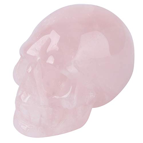 Garneck Cabeça de crânio humano de cristal de quartzo, caveira, cristal, pedra humana, estátua de ca