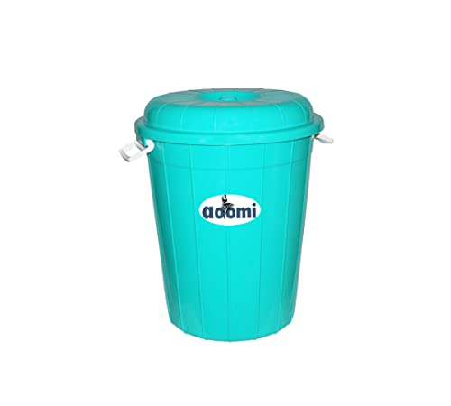 Image of AOOMI Multipurpose Plastic Storage Bucket Drum 50 LTR with Lid BLUE