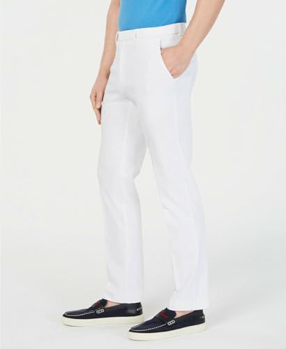 Tommy Hilfiger Mens Modern fit Dress Pants 44/32 White Solid Stretch3