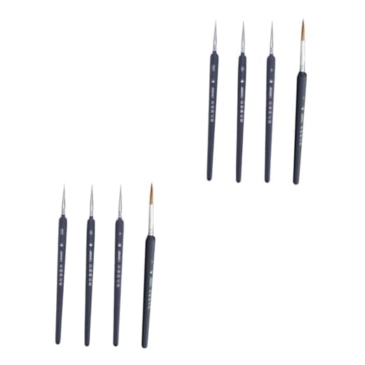 ABOOFAN 8 Piezas Modelo Pinceles De Pintura Pinceles En Miniatura Profesionales Detalle Pincel Fino Pincel De Color Agua Aparejador Pincel De Artista Micro Pincel De Pintura Miniaturas