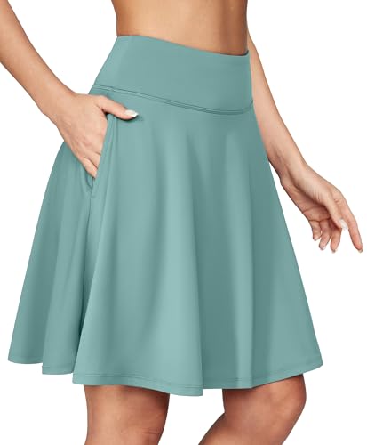 Iuga 20' Knee Length Skorts Skirts For Women With Pockets Tennis Skirt High Waisted Golf Skirts For Women Casual Athletic